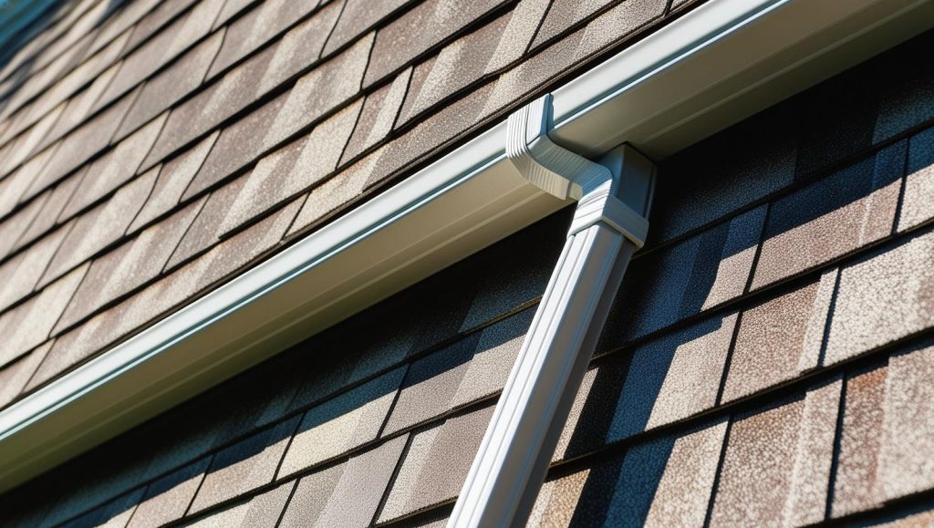 gutter in shingle roof installation